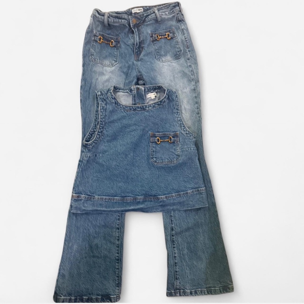 Fashion Nova Blue Denim Women's Two-piece Set
